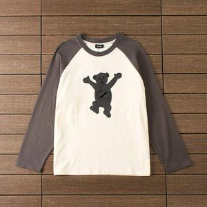 We11 Done Bear Stitching Contrast Color Print Long Sleeve T Shirt